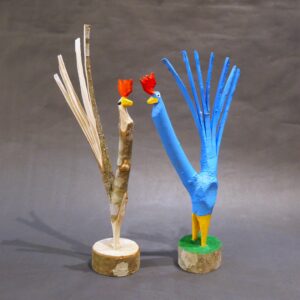 Blue & Nude Roosters