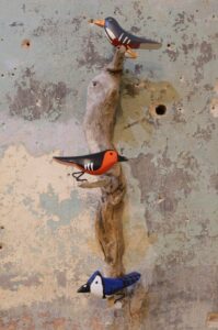 3 Birds on Driftwood